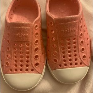 Pink sparkle Native shoes